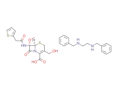 3-hydroxymethyl-7α-[(2-thienyl)acetamido]-4-cephalosporanic acid benzathine salt