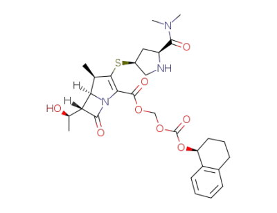 (S)-tetral-1-yloxycarbonyloxymethyl (1R,5S,6S)-2-{[(3S,5S)-5-(N,N-dimethylcarbamoyl)pyrrolidin-3-yl]thio}-6-[(1R)-1-hydroxyethyl]-1-methylcarbapen-2-em-3-carboxylate