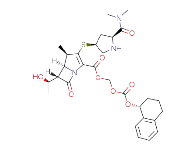 (R)-tetral-1-yloxycarbonyloxymethyl (1R,5S,6S)-2-{[(3S,5S)-5-(N,N-dimethylcarbamoyl)pyrrolidin-3-yl]thio}-6-[(1R)-1-hydroxyethyl]-1-methylcarbapen-2-em-3-carboxylate